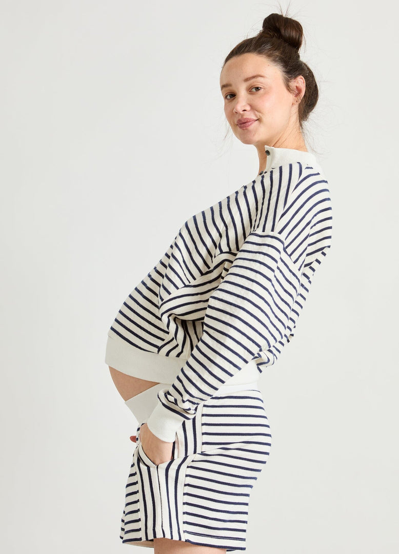 The Dakota Striped Nursing Sweatshirt