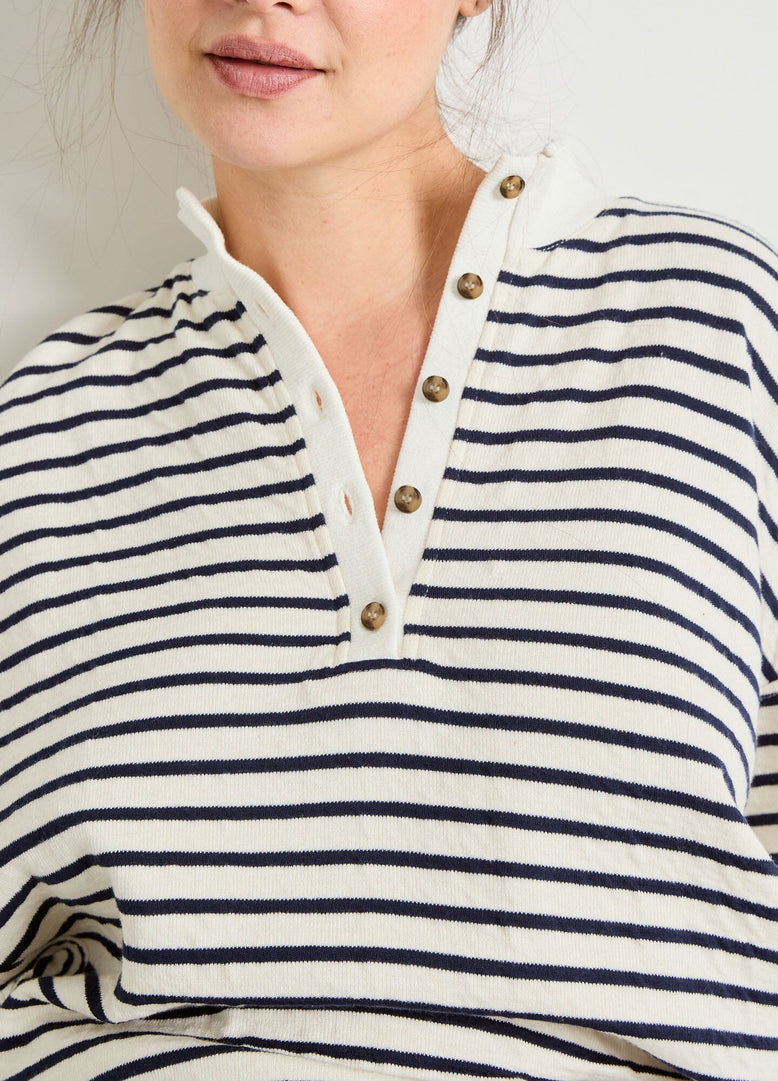 The Dakota Striped Nursing Sweatshirt