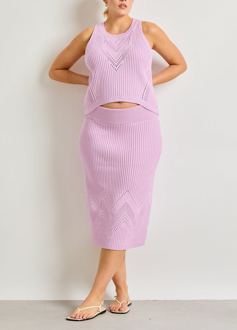 The Delphine Cotton Pointelle Skirt