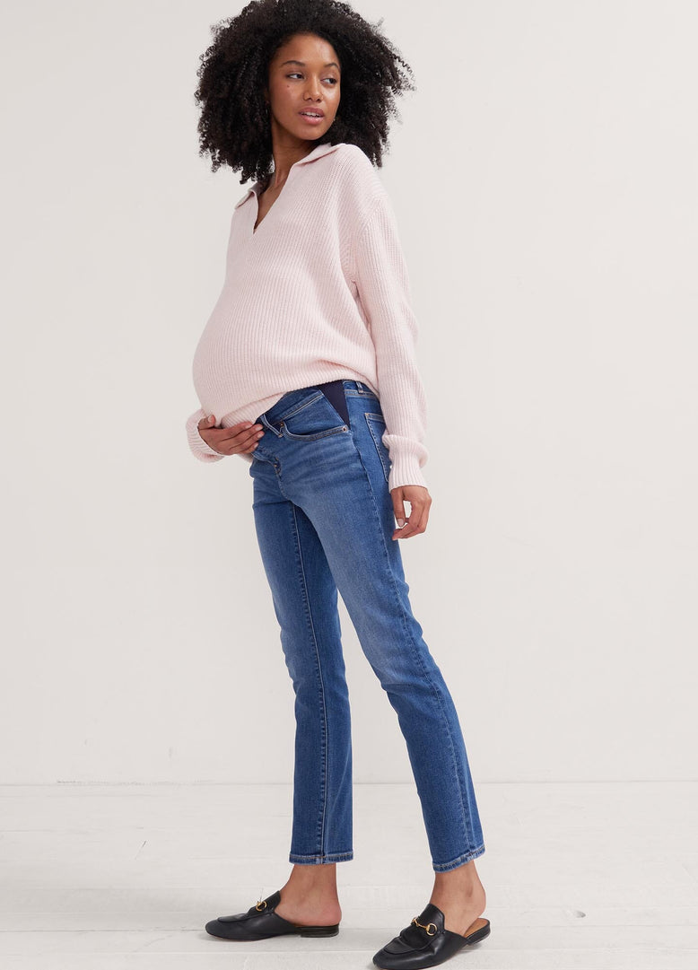 Maternity Front Low Panel Power Slim Straight Jeans