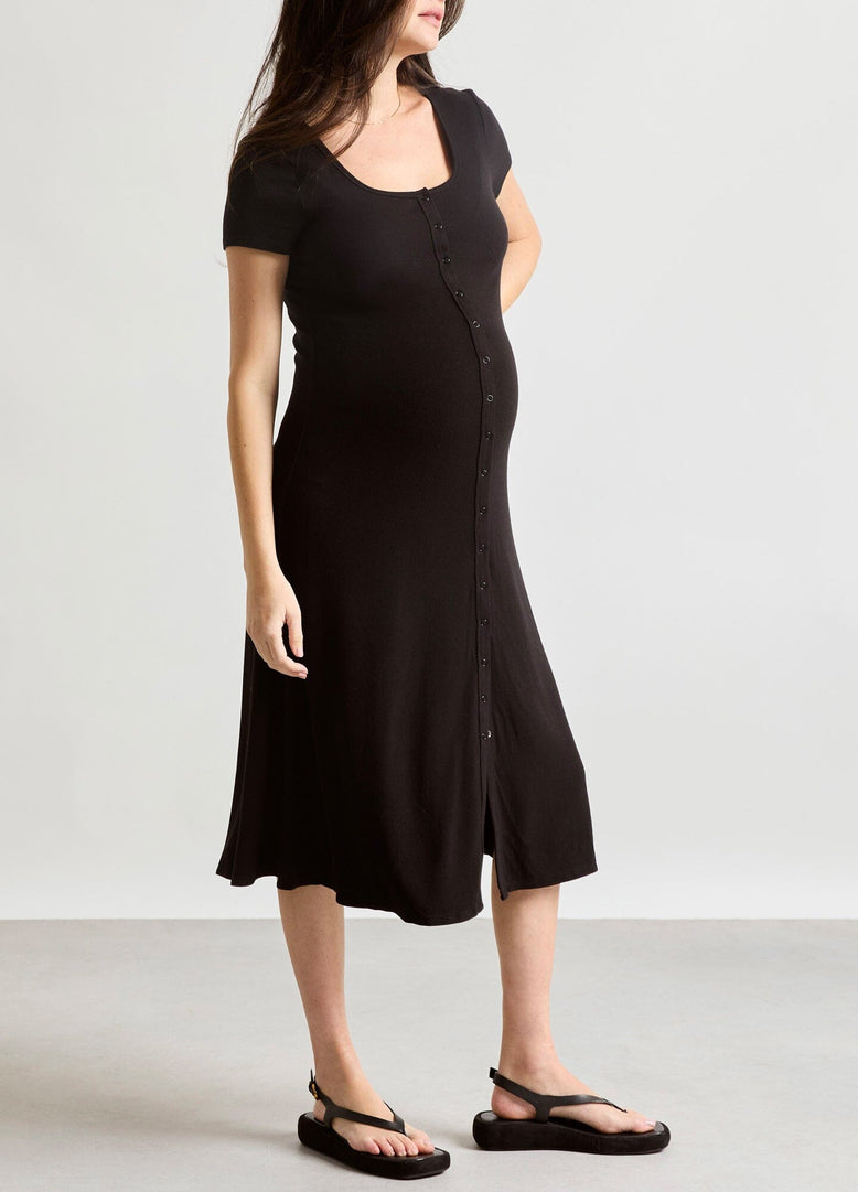 The Softest Rib Nursing Midi Dress