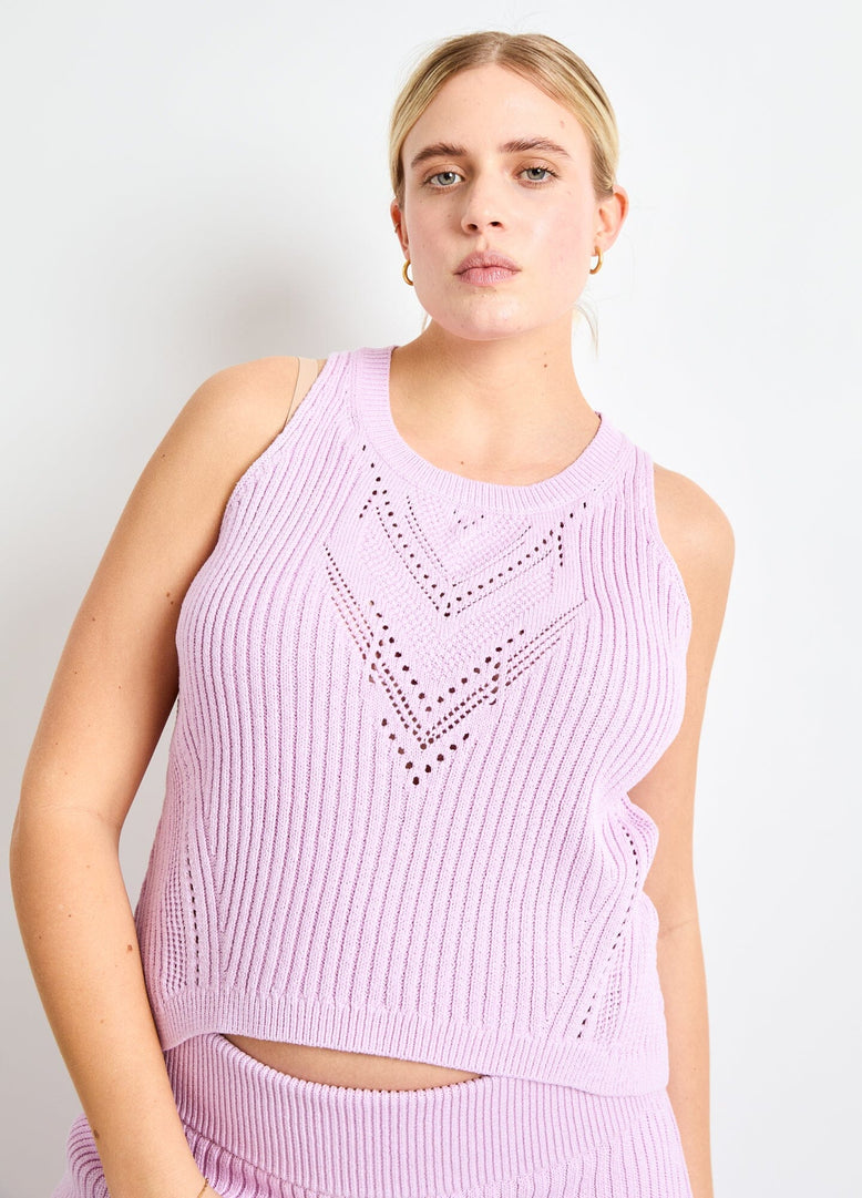 The Chloe Cotton Pointelle Tank