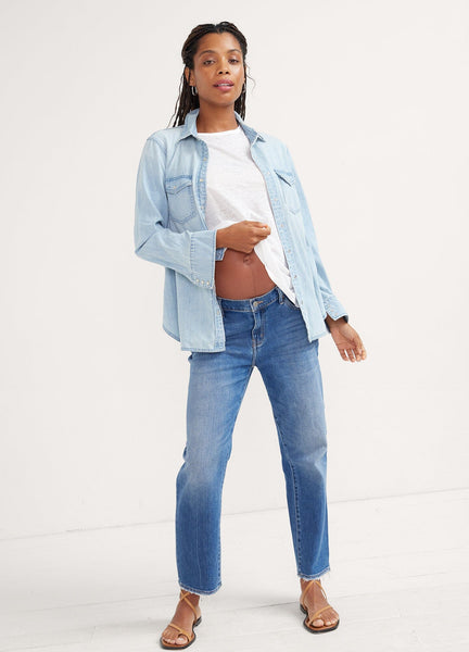 The Classic Maternity Jean Jacket | HATCH Collection | Maternity Canada –  Carry Maternity Canada