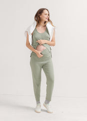 The Softest Rib Over/Under Lounge Pant - Luxe Maternity Pants